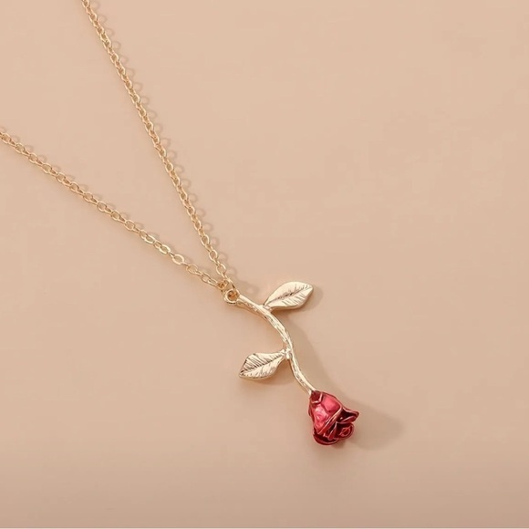 NEW Gold Rose Pendant Necklace - Picture 2 of 5